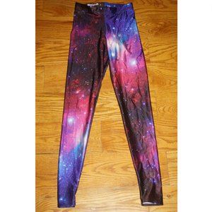 Blackmilk Black Milk Blue Purple Nebula Galaxy Leggings Xs